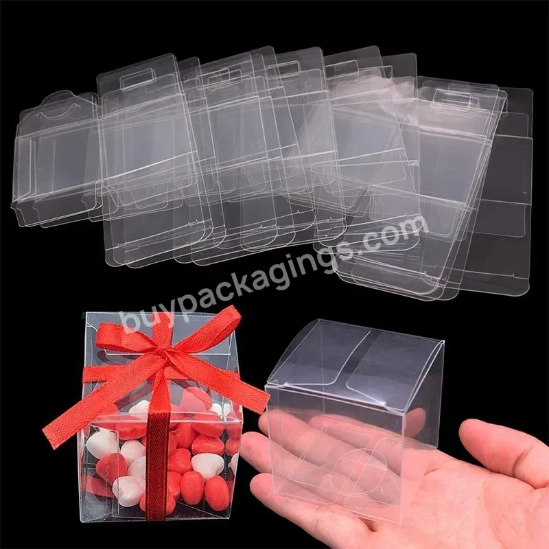 Pvc Packaging Cube Acetate Square Pet Packing Box Clear Plastic Boxes For Candy Gifts Favors