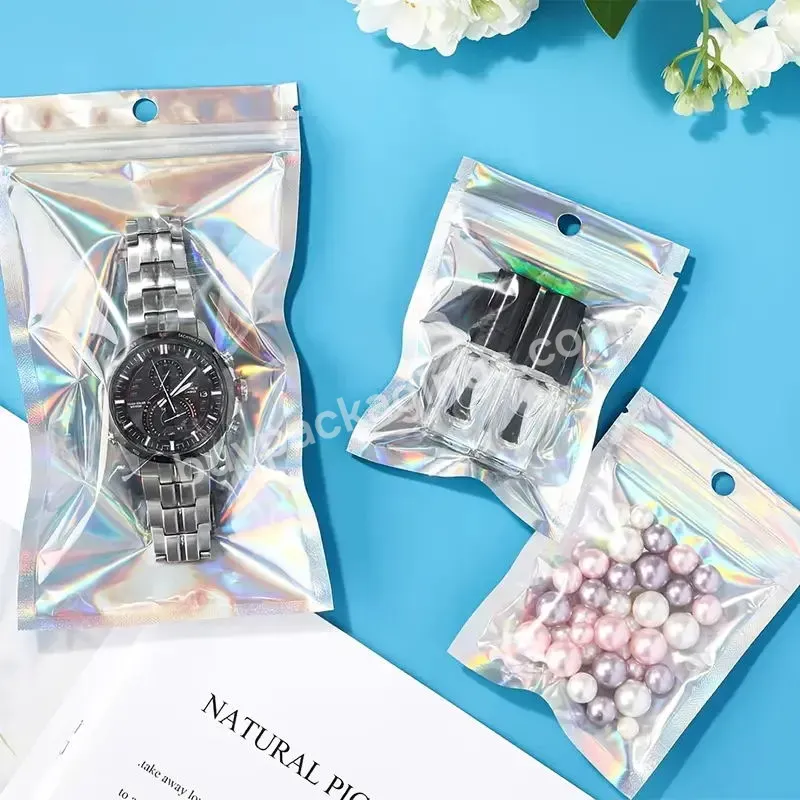 Pvc Plastic Zipper Clear Jewelry Bag With Holographic Ziplock Stand Up Pouches Pouch Smell Proof Blanket Reseal Mylar Bags