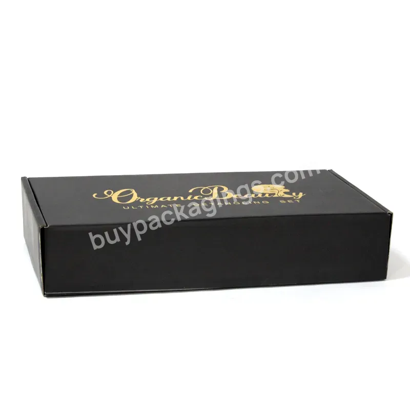 Qindgao Wholesale Custom Logo Black Corrugated Packaging Box Bronzing Mailer Box