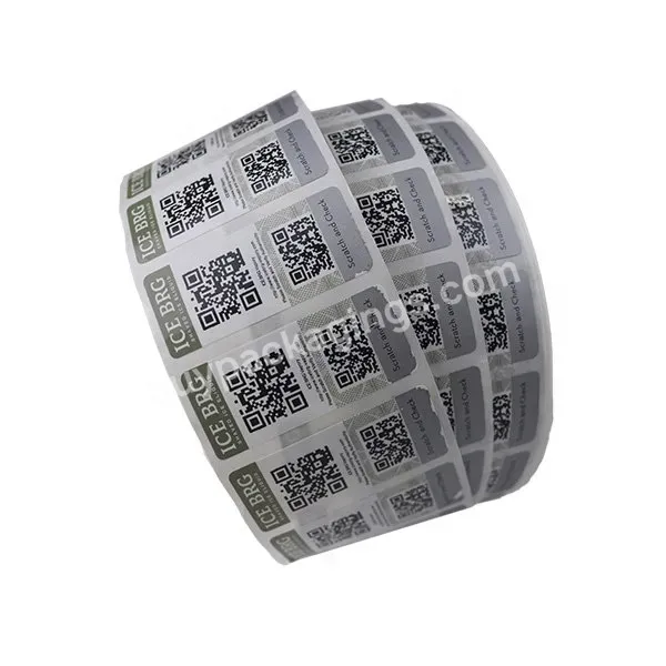 Qr Code Label Security Anti-counterfeiting Scratch Off Paper Labels