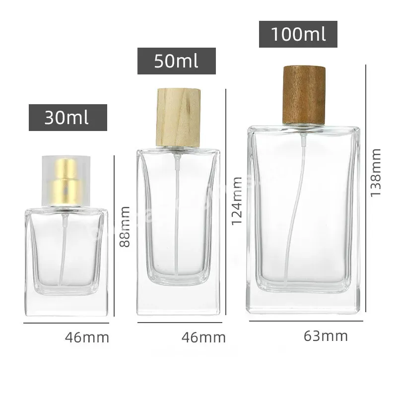 Quadrilateral 50ml Perfume Bottle Dispenser Bottle 100ml Perfume Spray Bottle Fine Mist