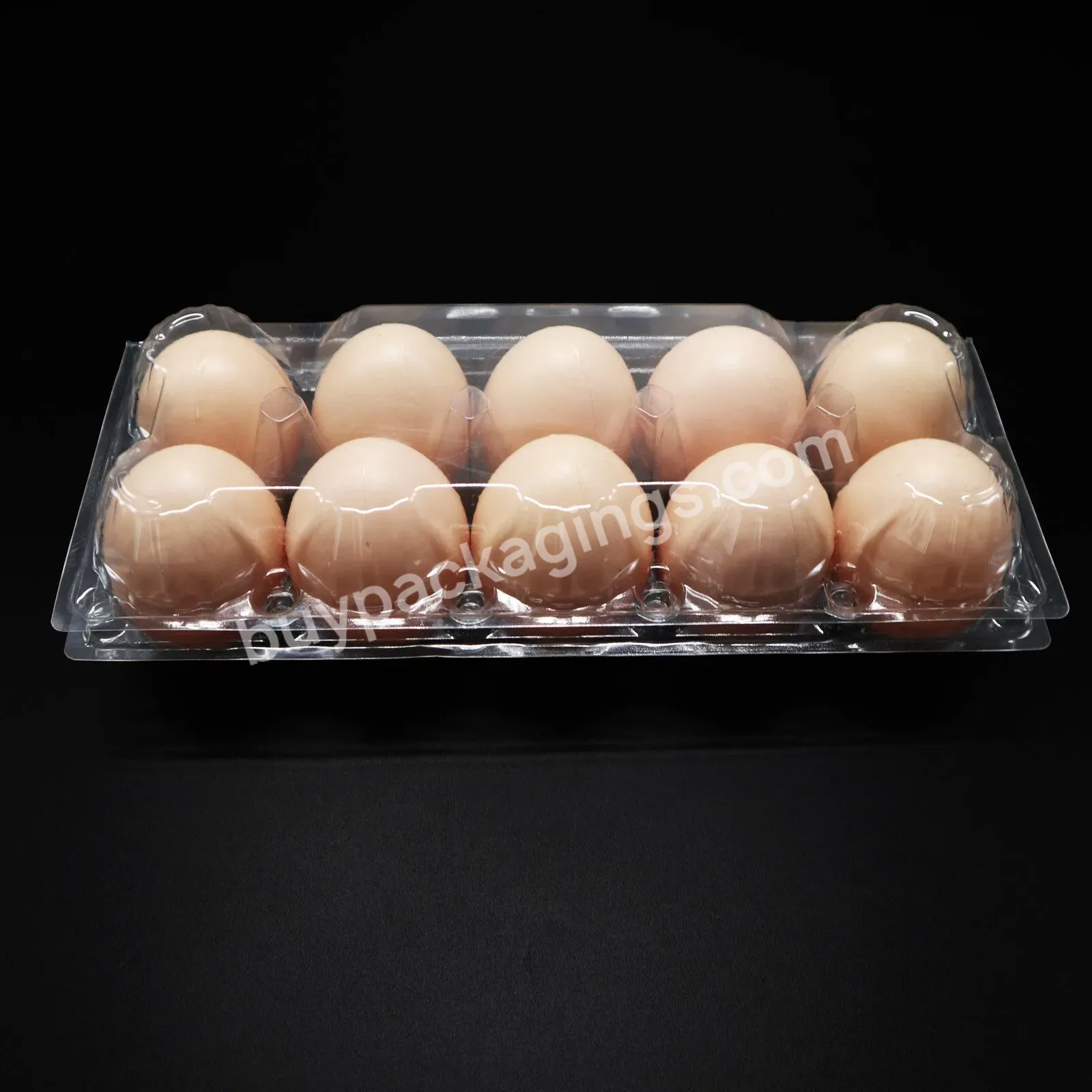 Quail Egg Carton 10 Holes Plastic Egg Tray With Lid Clear Clamshell Disposable Wholesale Pet/pvc Blister Food Pvc 29*26*7cm