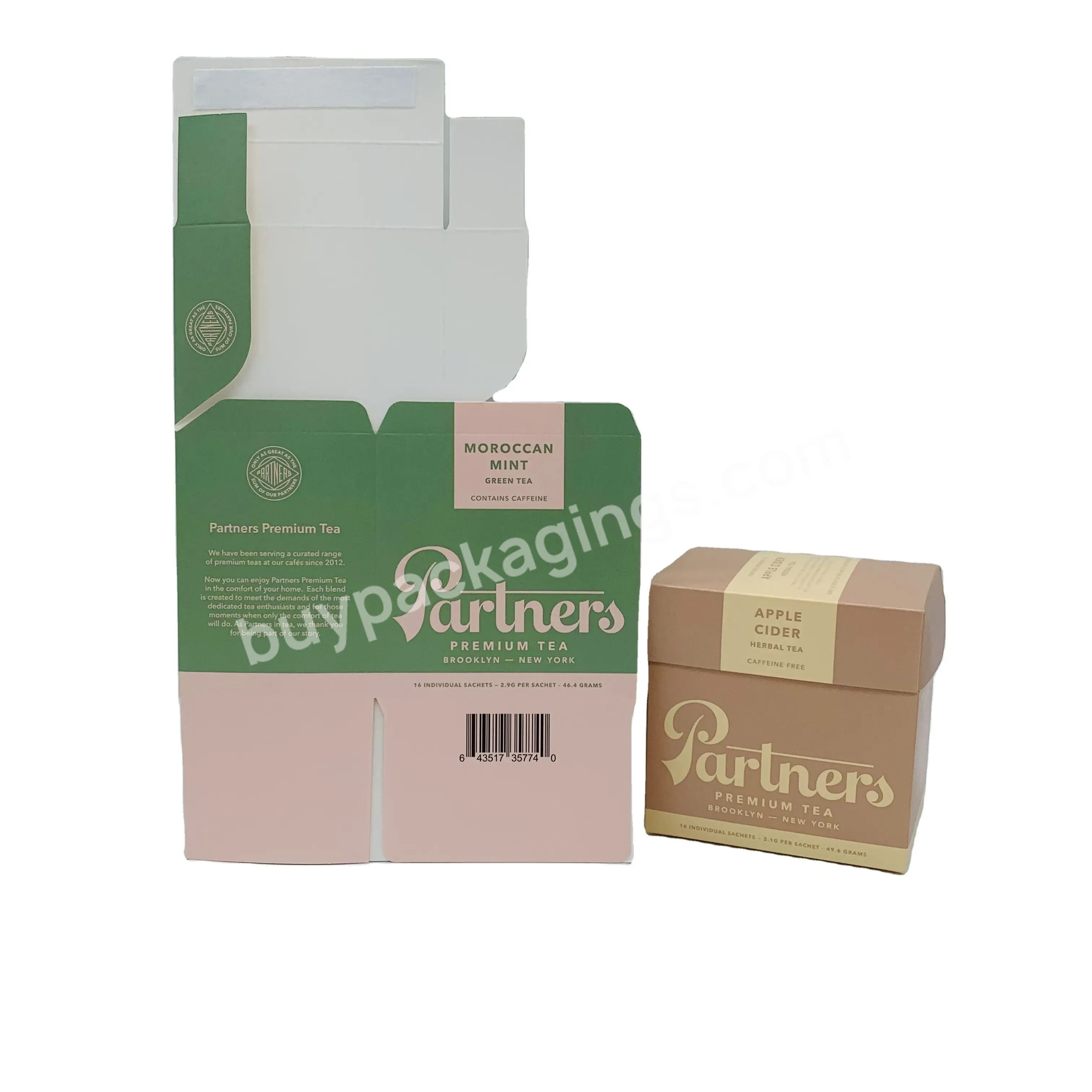 Quality Paper Kraft Paper Die Cut Disposable Easy Folded For Tea Bag Packing Hot Stamping With Folding Cap
