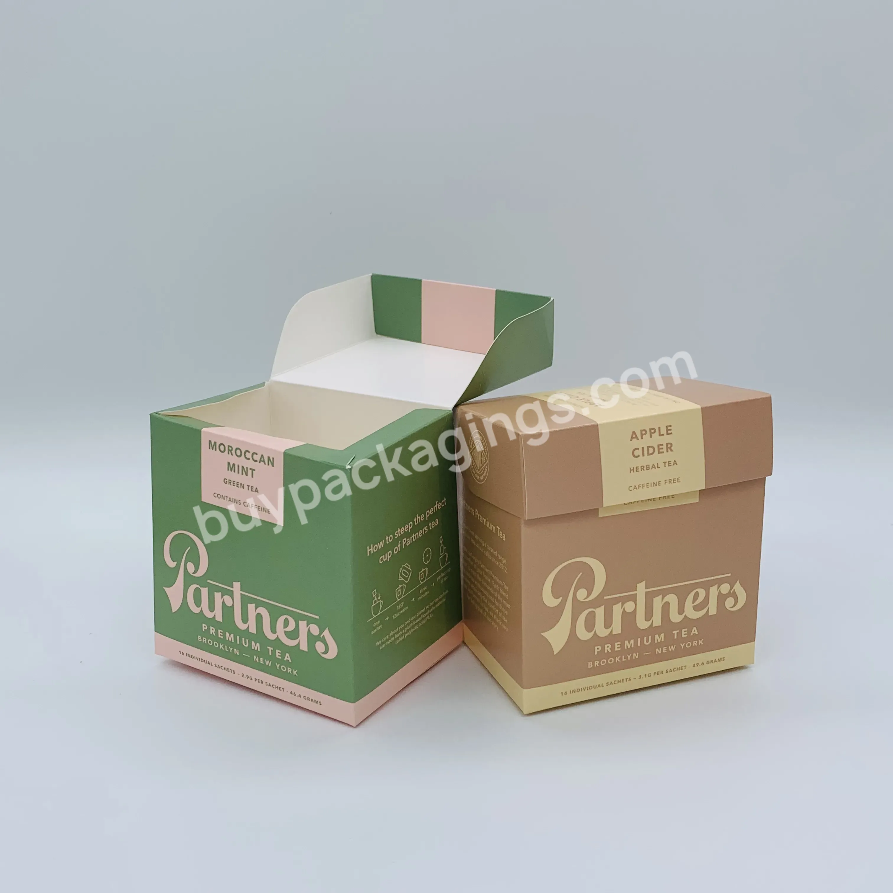 Quality Paper Kraft Paper Die Cut Disposable Easy Folded For Tea Bag Packing Hot Stamping With Folding Cap