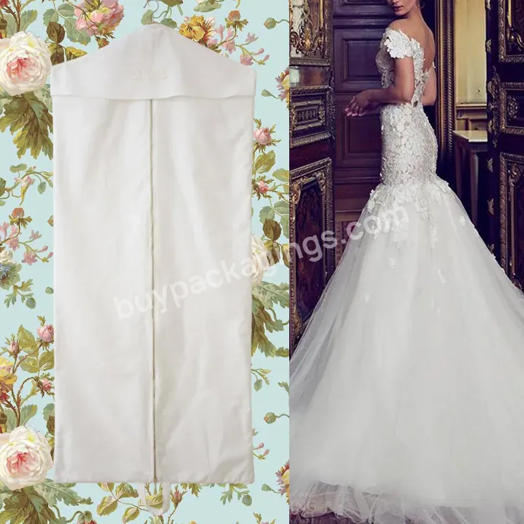 Quality Wholesale Custom Logo 600 Denier Polyester Breathable Clothes Cover Wedding Long Dress Bridal Gown Non Woven Garment Bag