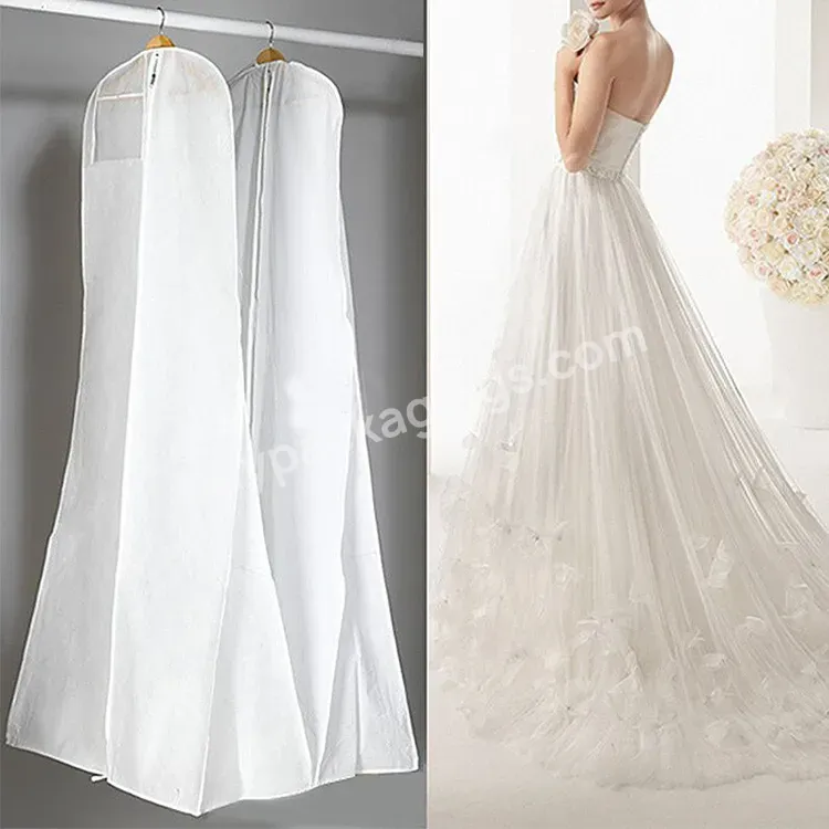 Quality Wholesale Custom Logo 600 Denier Polyester Breathable Clothes Cover Wedding Long Dress Bridal Gown Non Woven Garment Bag