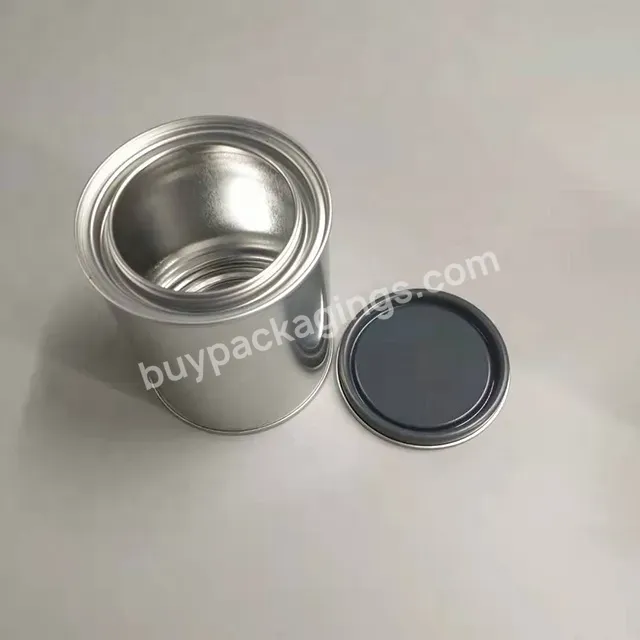 Quart Metal Round General Line Cans Grey Lined For Water Based Paint Packaging