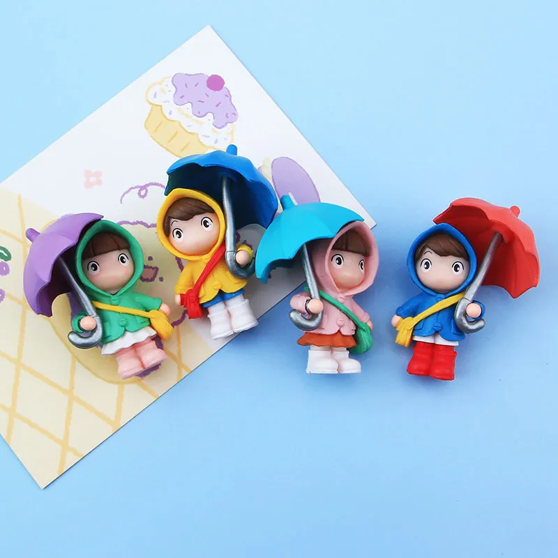 Rain Day Multiple Color Raincoat Lovely Girl Dolls Wholesale Cheap Price High Quality Fridge Magnets