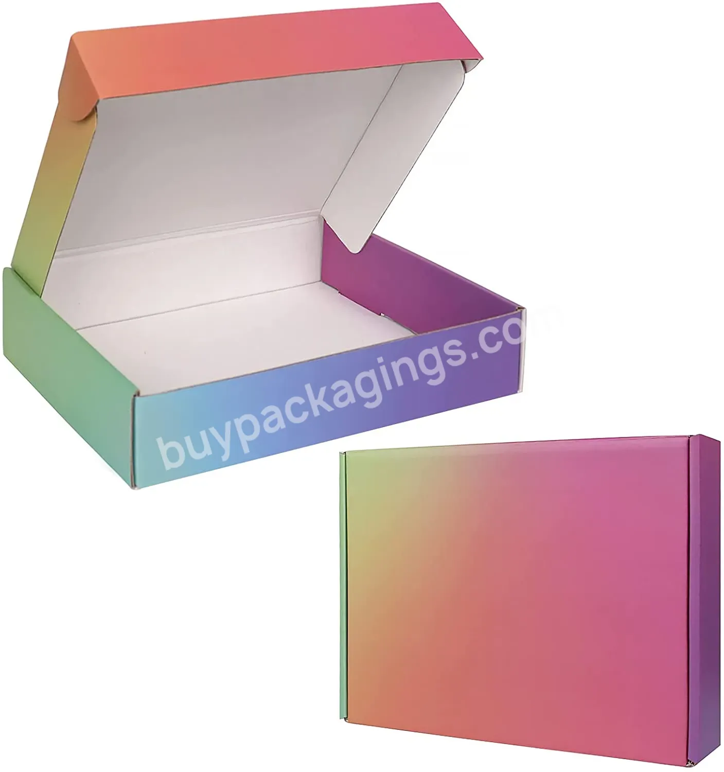 Rainbow Color Custom Logo Printing Luxury Foldable Corrugated Kraft Paper Gift Packaging Clothes Cosmetic Toy Box