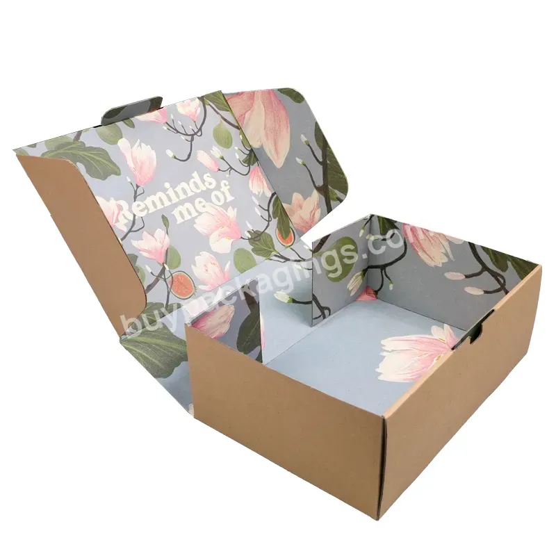 Ready Made Corrugated Corrugated Pink Flip Packaging Box Kraft Paper Preserved Flower Box Customized Flower Boxes