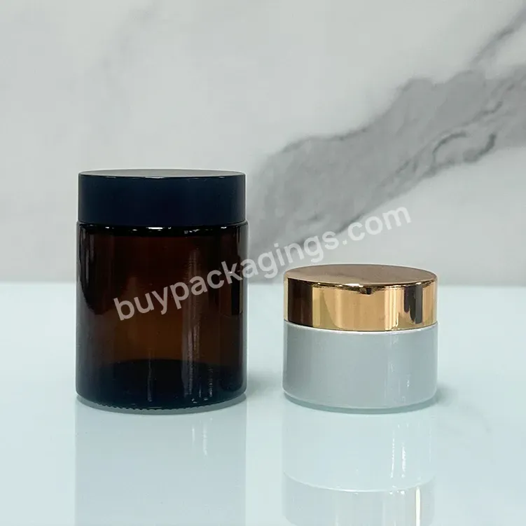 Ready Quantity 5g 10g 15g 20g 30g 50g Frosted White Glass Cream Jars With Grain Plastic Cap