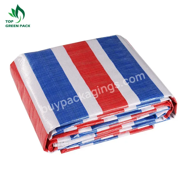 Ready Stock Of Blue-silver Light Weight Pe Tarpaulin With Eyelets Manufacturer