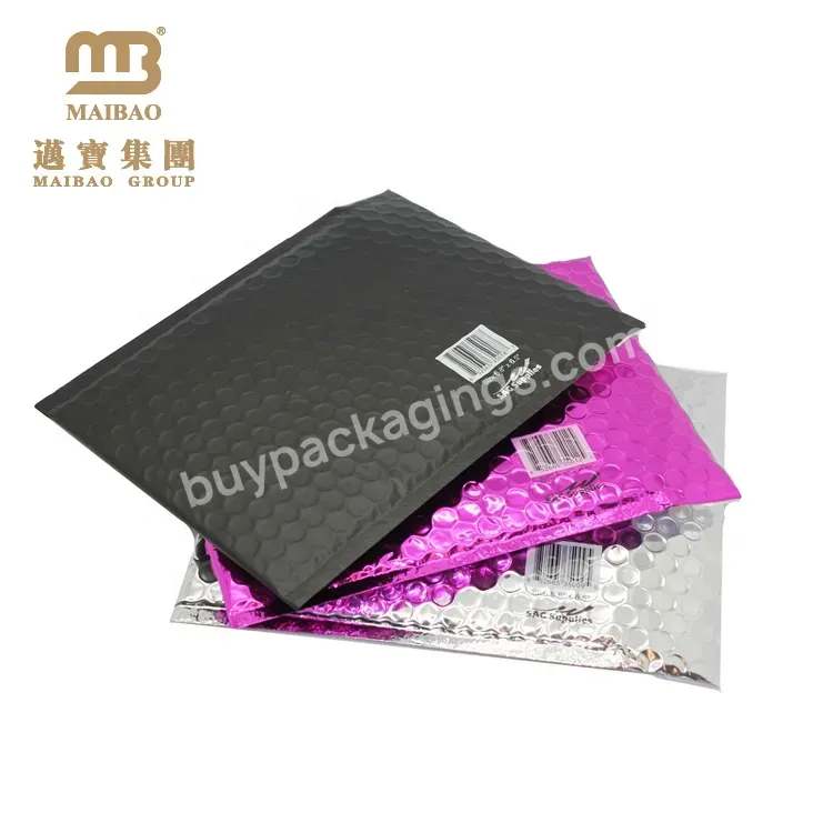 Ready To Custom Made Shockproof Colored Metallic Bubble Envelope Aluminum Foil Padded Bubble Air Mailer Bag