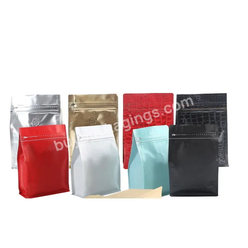 Ready To Delivery 100g 250g 500g 1kg Aluminium Foil Flat Bottom Coffee Bean Packaging Bags Without Valve