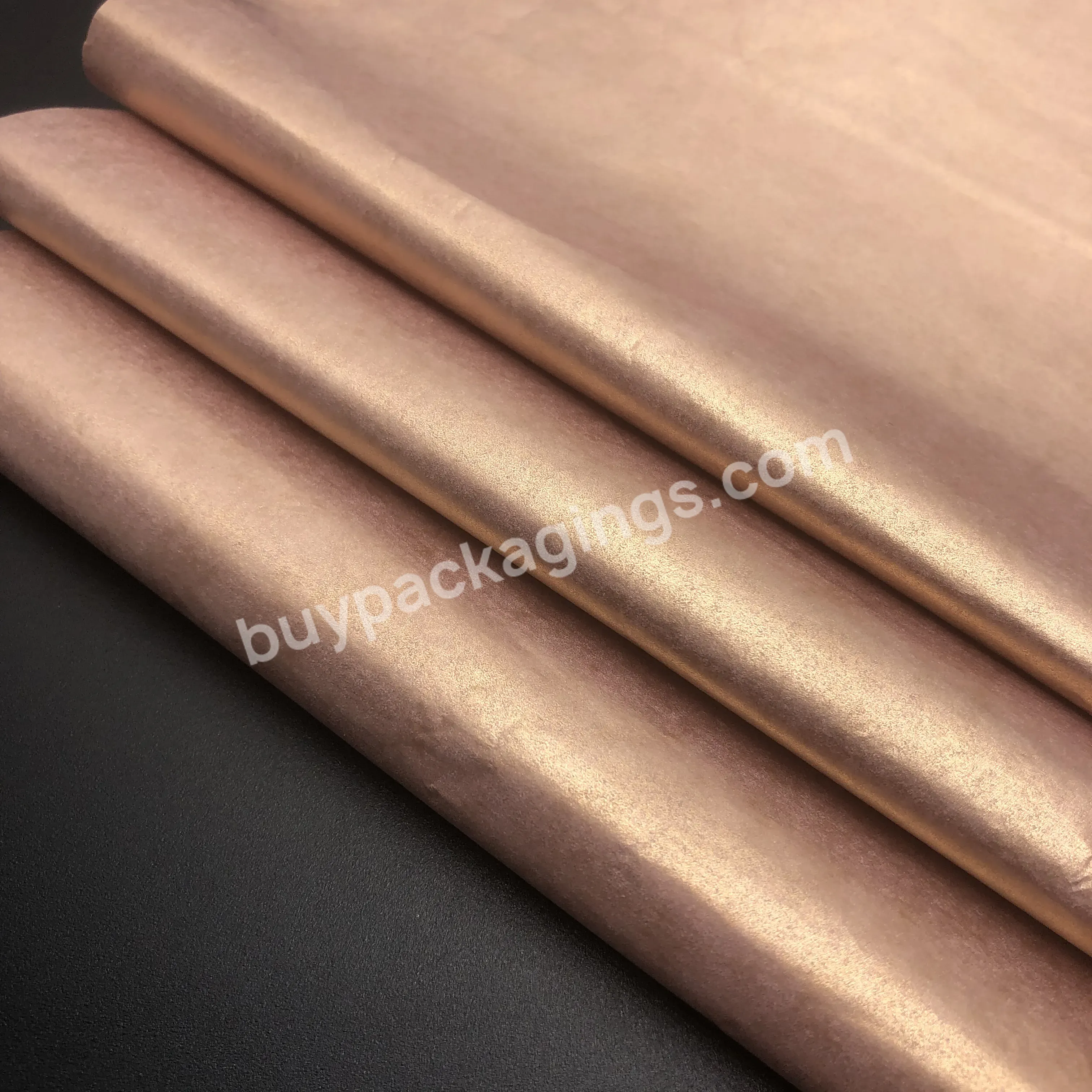 Ready To Ship 17gsm One Side Gold Color Tissue Wrapping Paper