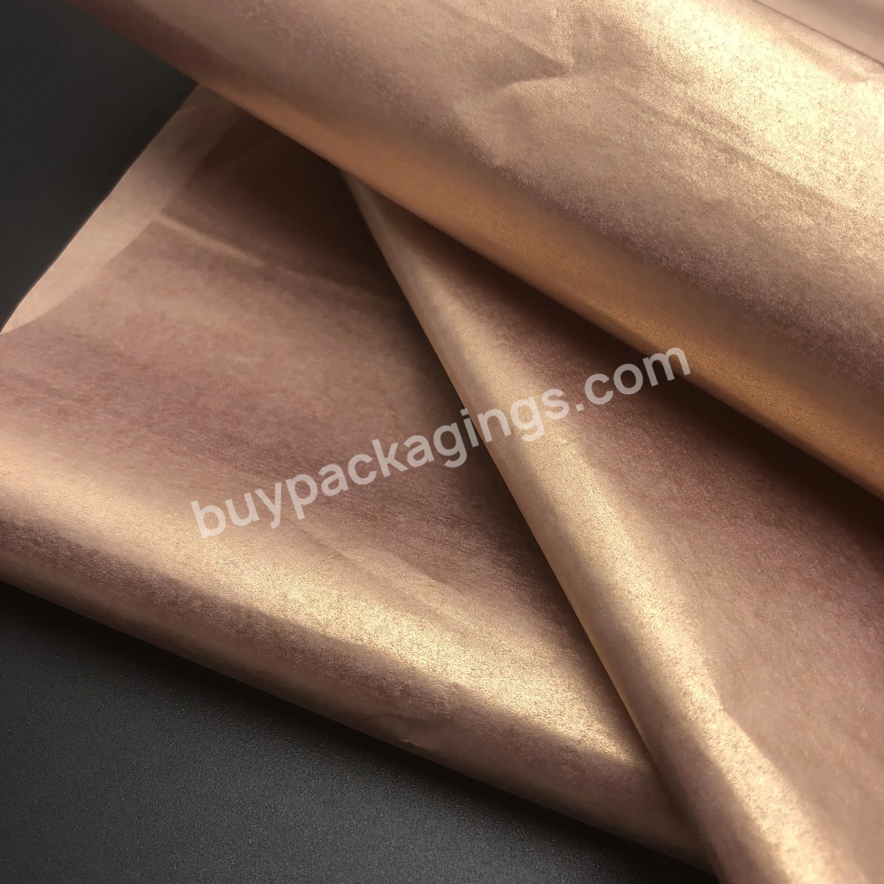 Ready To Ship 17gsm One Side Gold Color Tissue Wrapping Paper