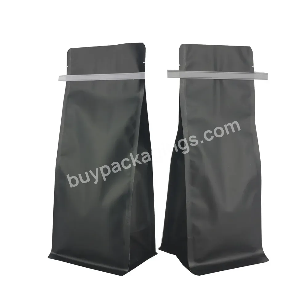 Ready To Ship Aluminum Foil Flat Bottom Side Gusset Bag Food Grade Tea Grinds Coffee Pouch With Tin Tie