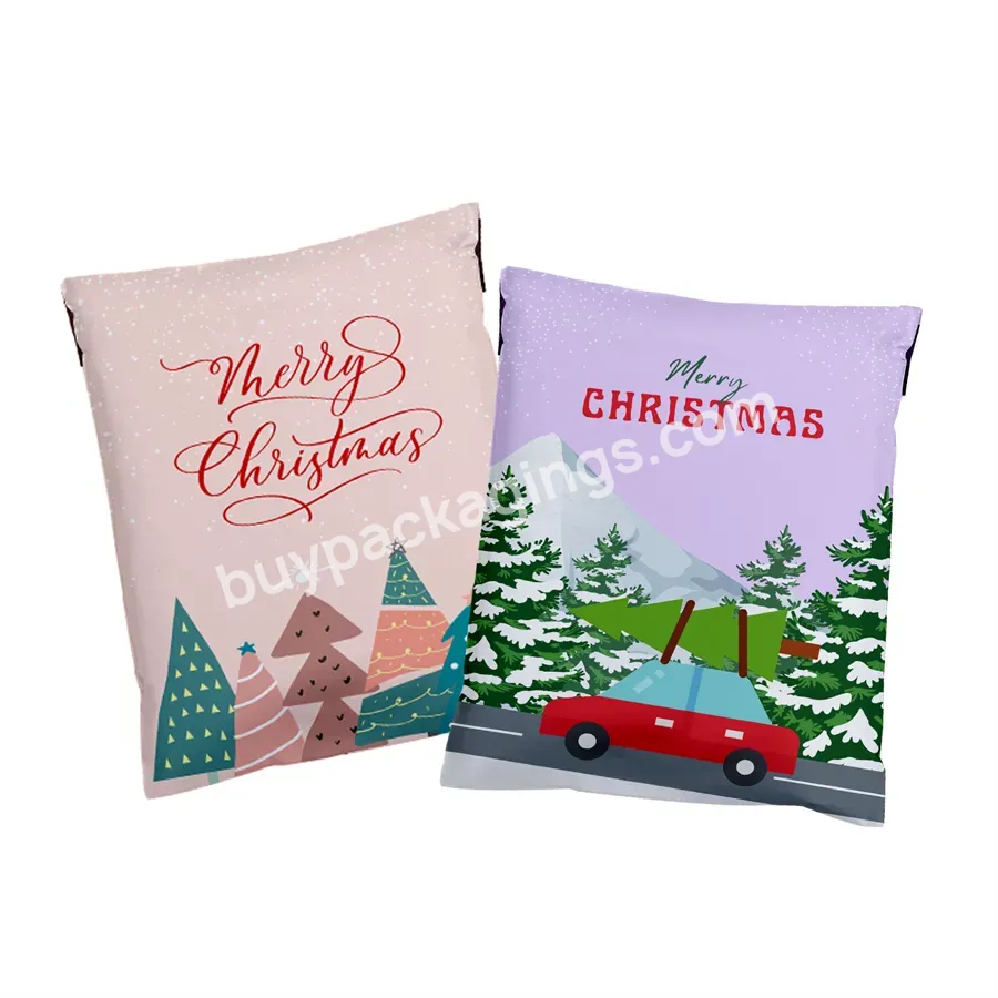 Ready To Ship Christmas Poly Mailers Shipping Custom Polymailer Plastic Santa Gift Clothing Courier Postage Mailing Bag