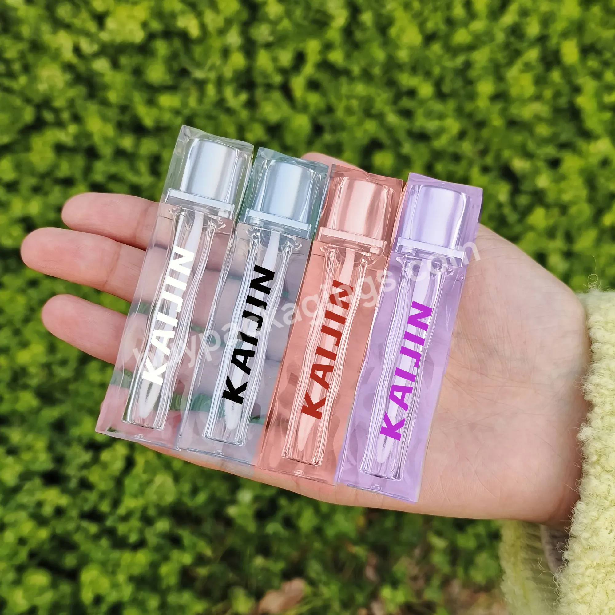 Ready To Ship Plastic 6ml Travel Mini Lip Gloss Containers Portable Square Clear Custom Lipgloss Tube With Brush In Stock