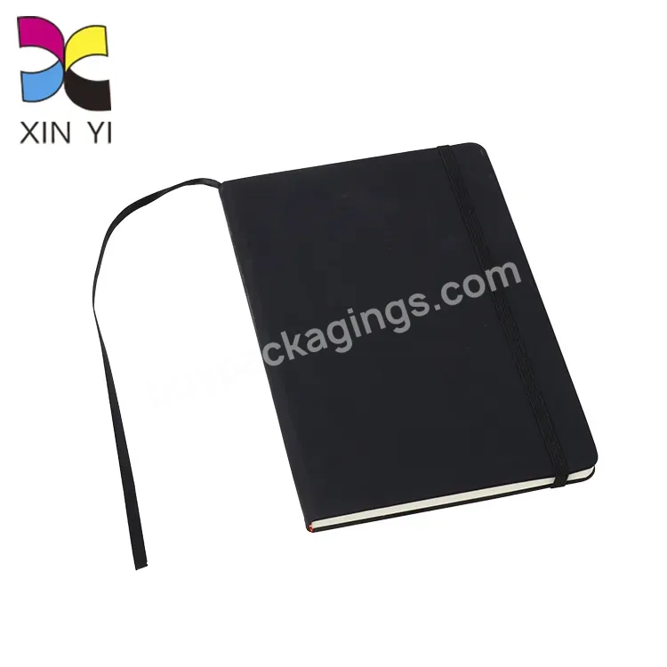 Ready To Shipp High Quality Black Color Hardcover Leather Notebook Factory