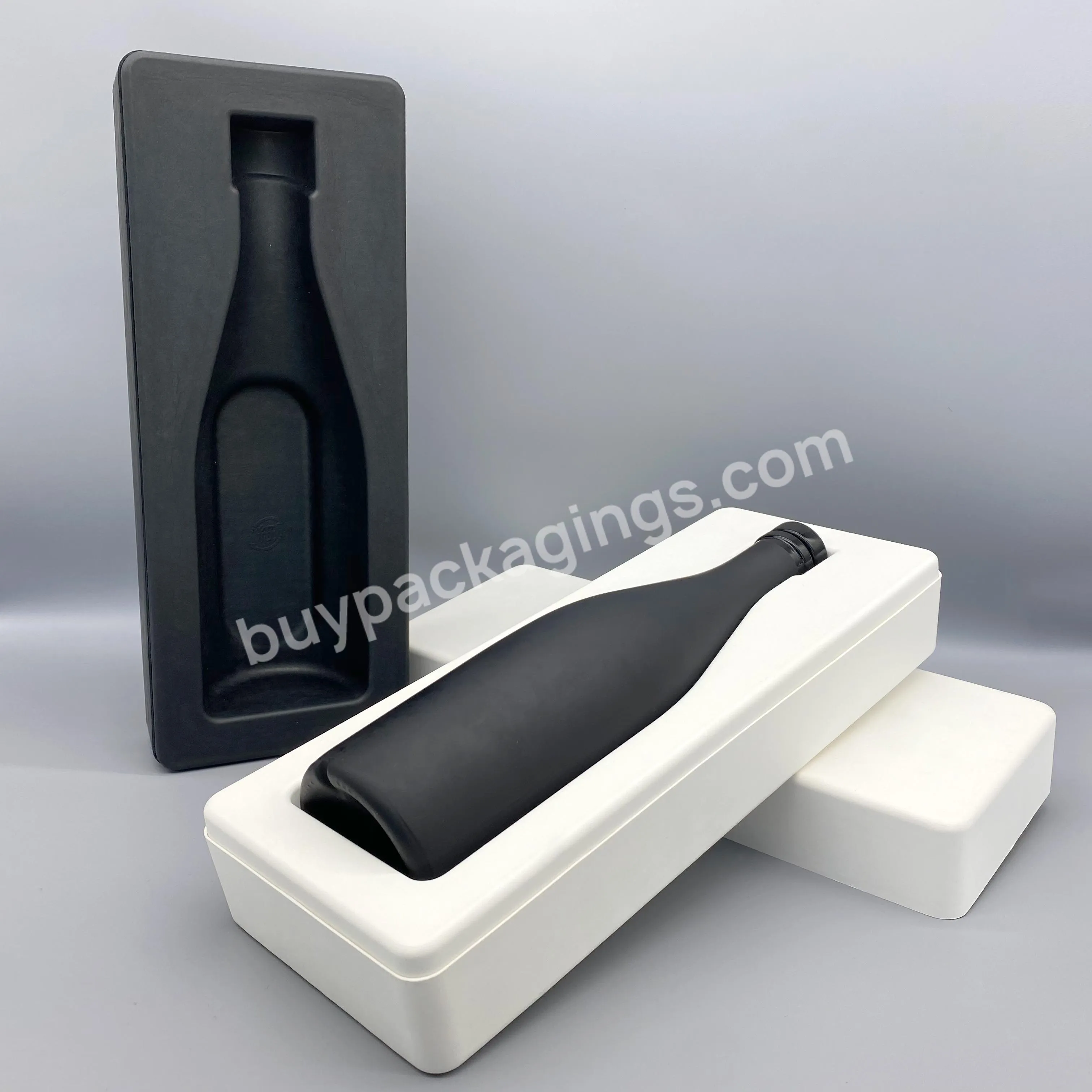 Reasonable Price Recycled White Sugarcane Pulp Package Wine Bottle Set Paper Inner Box Packaging Tray