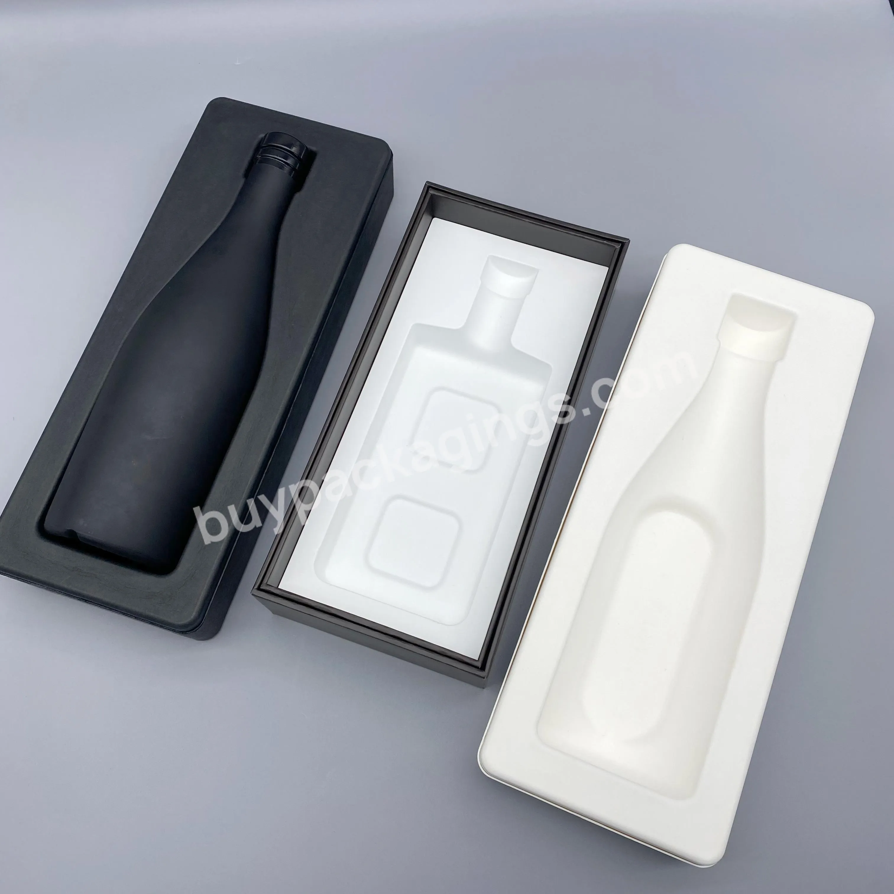 Reasonable Price Recycled White Sugarcane Pulp Package Wine Bottle Set Paper Inner Box Packaging Tray