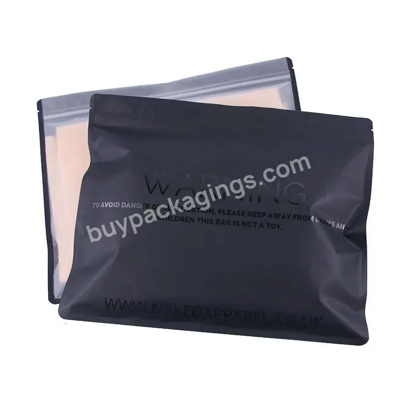 Reclose Clear Ziplock Bag For Sale Custom Clothing Zipper Packing Frosted Zip For Garments Plastic Bag