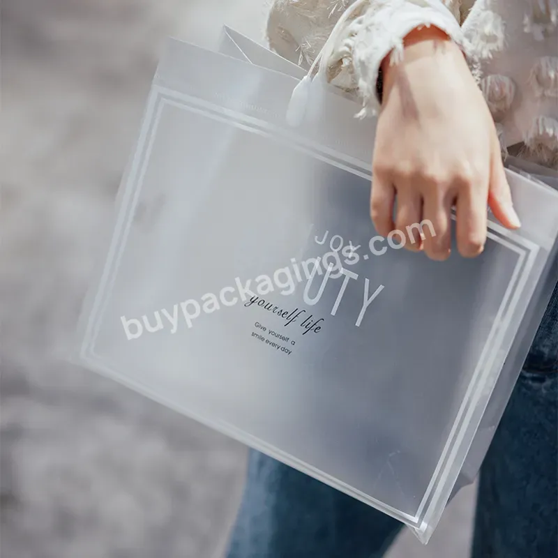 Recommended Clothing Store Bag Transparent Hand Carry Clothes Pvc Packaging High-end Portable Shopping Gift Bag