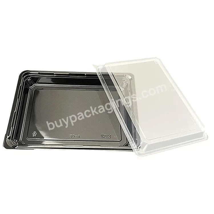 Rectangle Disposable Plastic Sushi Packaging Tray Pet Sushi Container With Lid