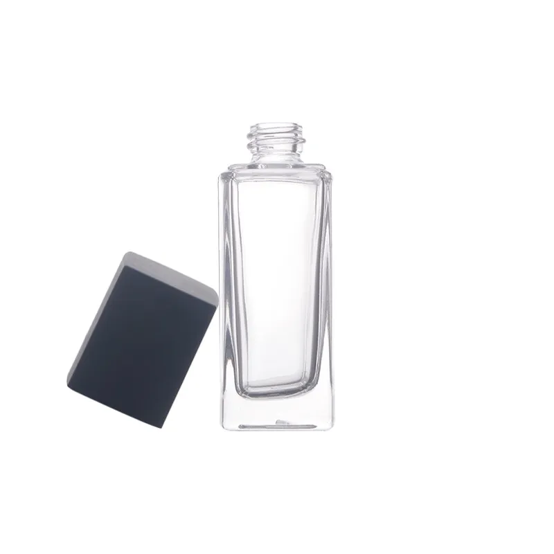 Rectangle Empty Perfume Bottles 30ml 50ml Glass Bottle Parfum Customized Brand Spray Perfume Bottle