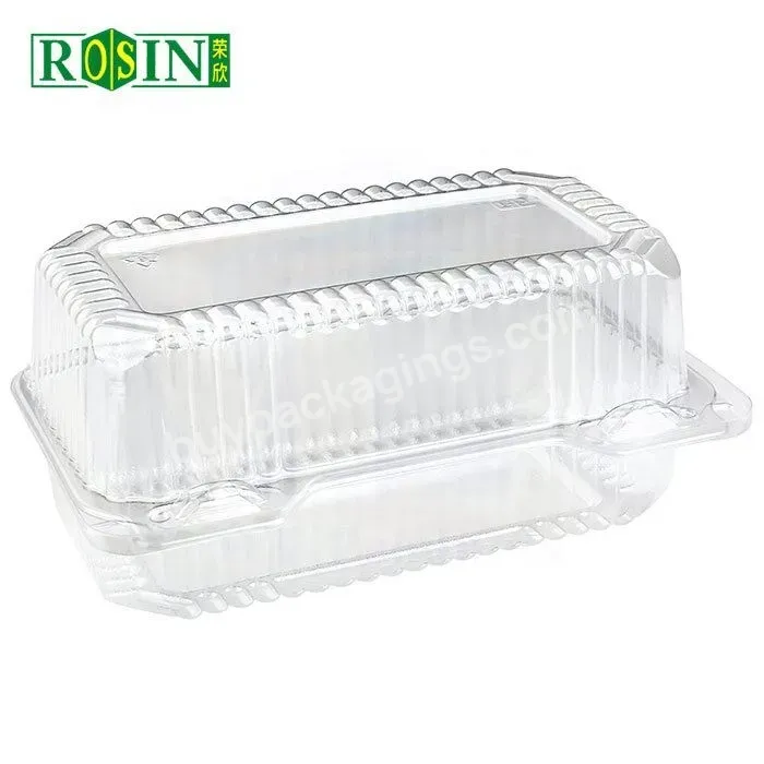 Rectangle Hinged Clamshell Clear Plastic Take Out Container Food Box For Hamburger Dessert Cake Sandwich Bread Salad