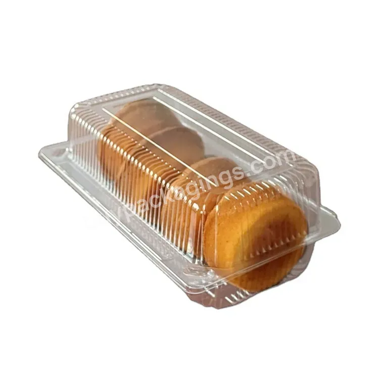 Rectangle Hinged Pet Clam Shell Clear Disposable Pastry Dessert Plastic Food Box Manufacturer