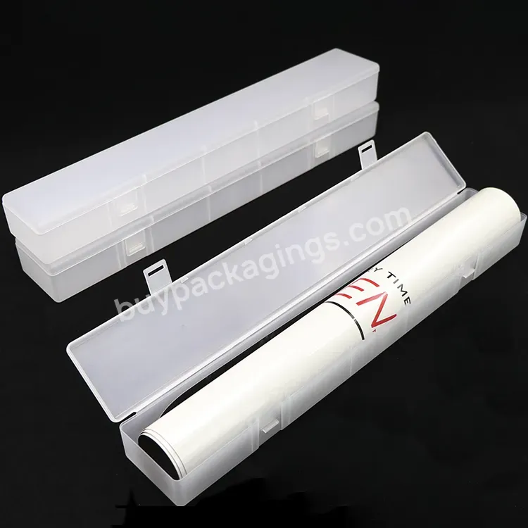 Rectangular Paper Wrap Long Clear Wall Paper Rolls Storage Box Plastic Packaging Boxes Customized Wholesale Plastic Box