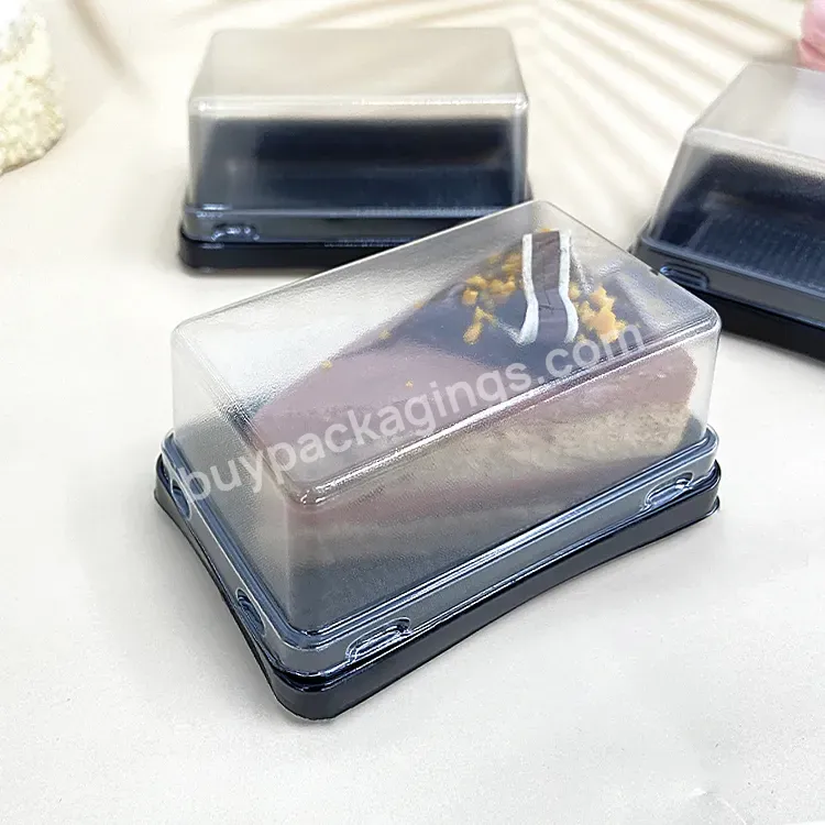 Rectangular Small Mini Loaf Transparent Plastic Tiramisu Cake Packaging Boxes