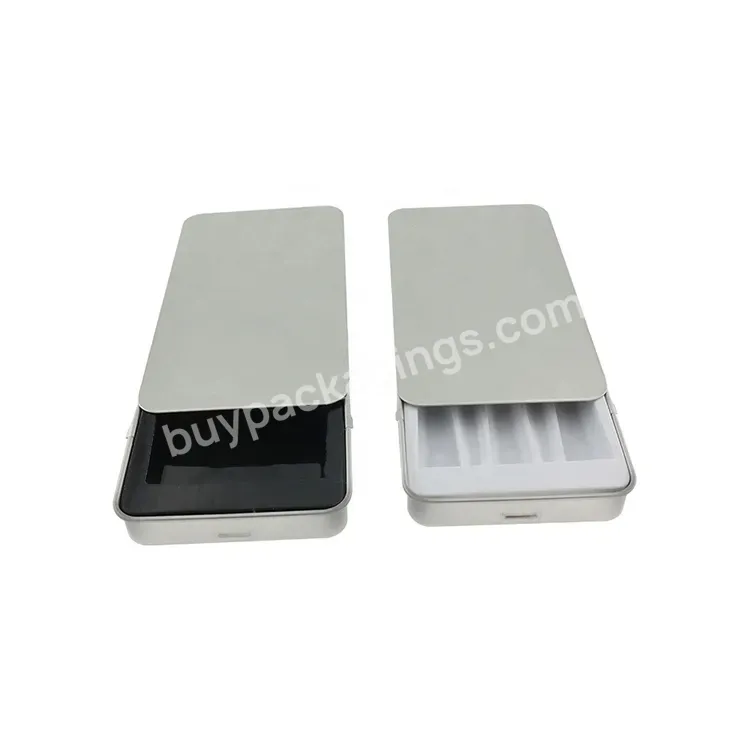 Rectangular Tin Box Child Proof Pre Roll Tin Container Child Resistant Sliding Tin Packaging