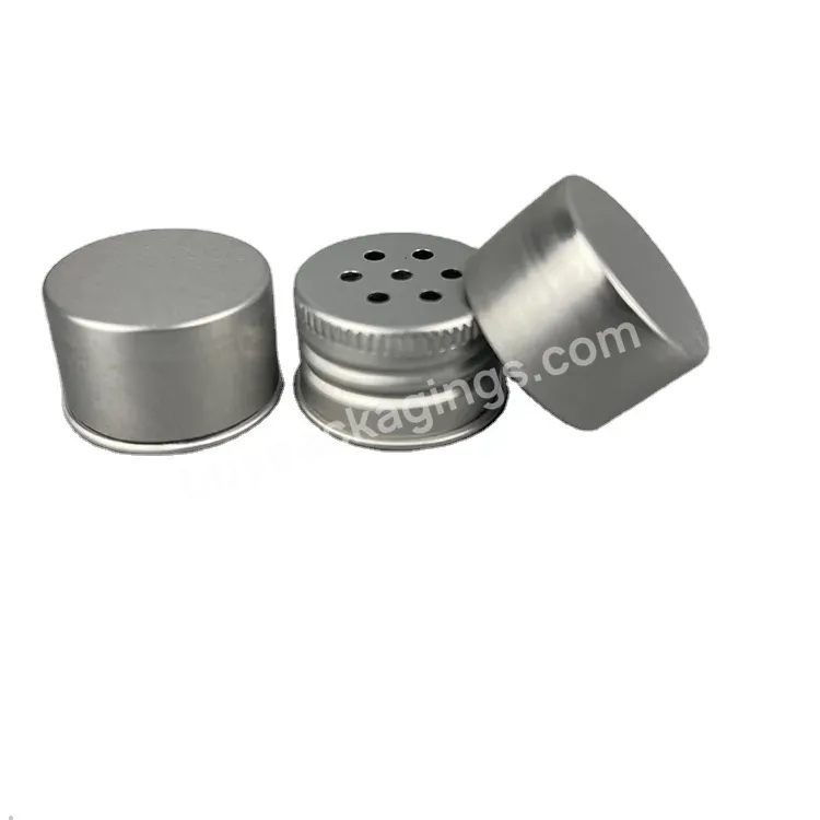 Recyclable Aluminum Silver Twist Top Sifter Caps For Loose Powder Bottles Plastic