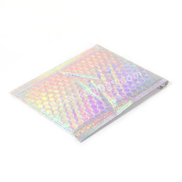 Recyclable Branded Plastic Aluminum Foil Shipping Mailing Bags Holographic Padded Bubble Envelopes