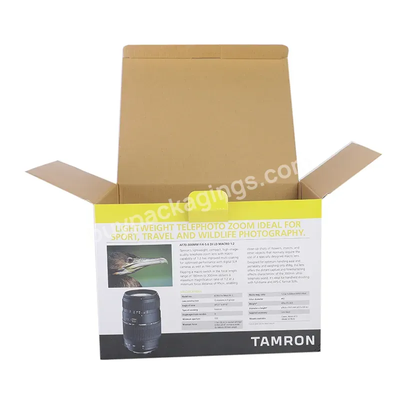 Recyclable Consumer Electronics Camera Kit Package Corrugated Cardboard Paper Box Tuck Top Camera Packaging