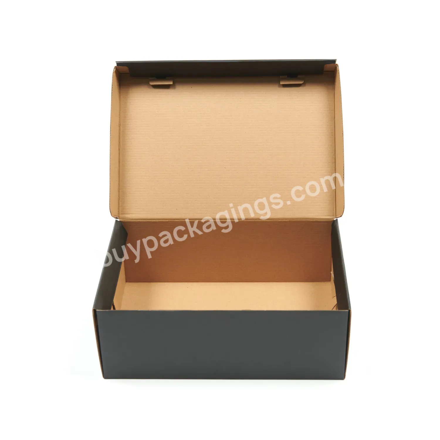 Recyclable Corrugated Printed Paper Black Shoe Packaging Box For Gift Packaging Kraft Paper Shipping Mailer Box