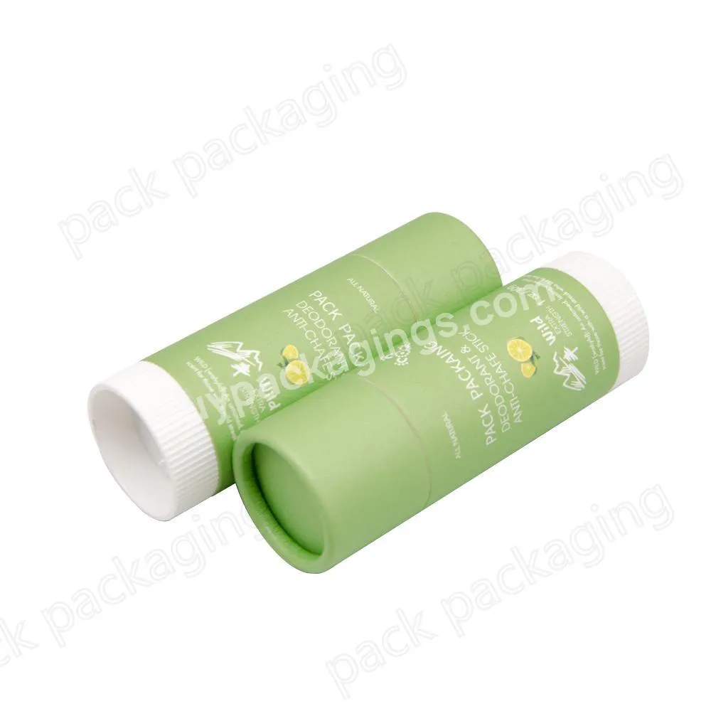 Recyclable Custom Cardboard Lip Balm Sunscreen Lipstick Containers Twist Up Paper Tube For Deodorant Packaging