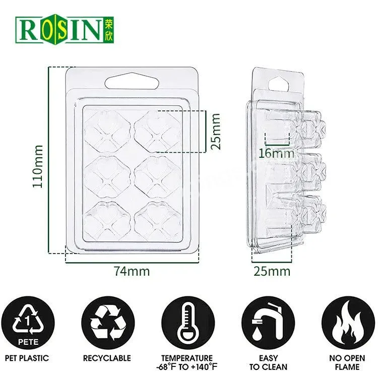 Recyclable Custom Clamshell Packaging 6 Cavity Wax Melts Wholesale