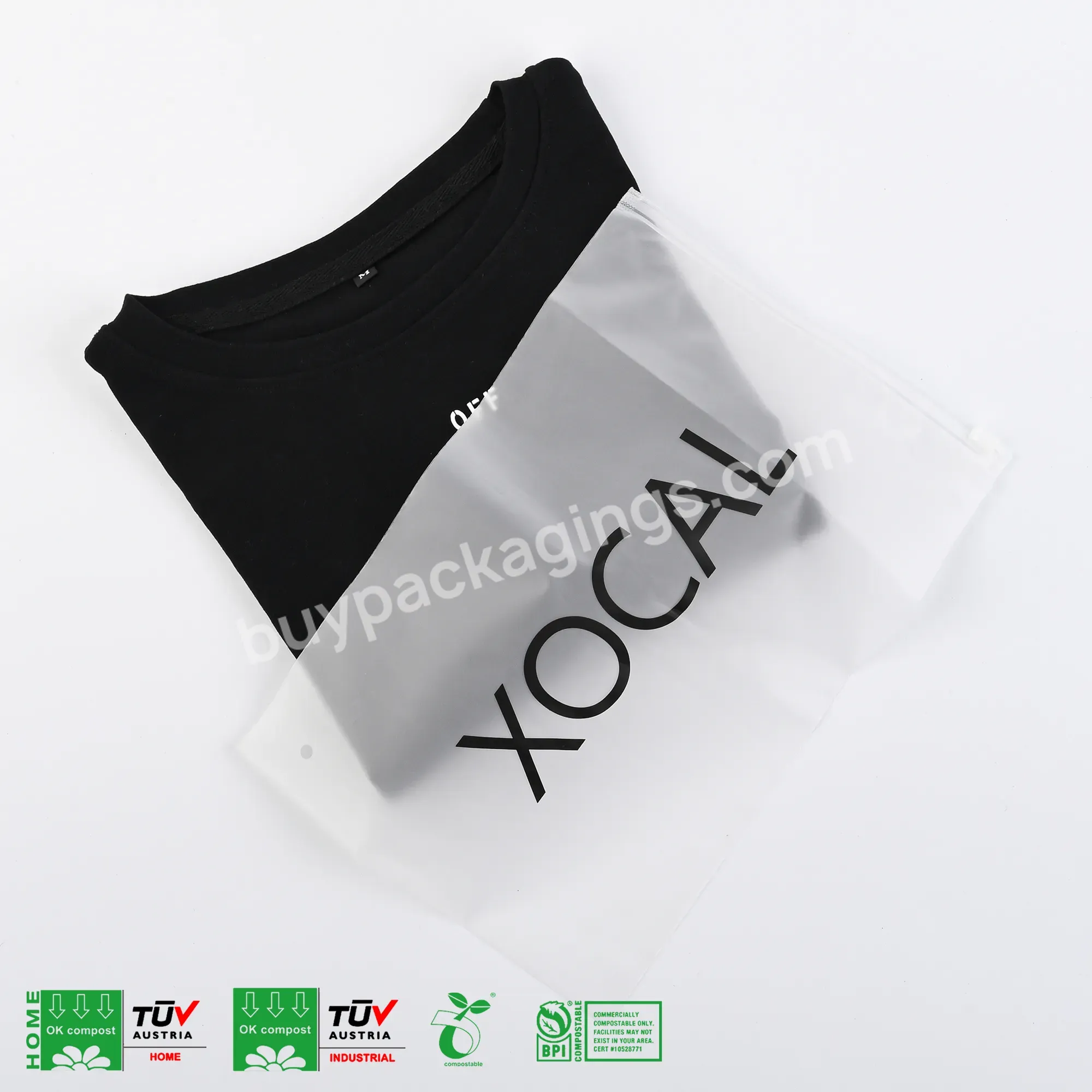 Recyclable Custom Your Own Logo Printed Packaging Frosted Bag Clothing Zipper Bag