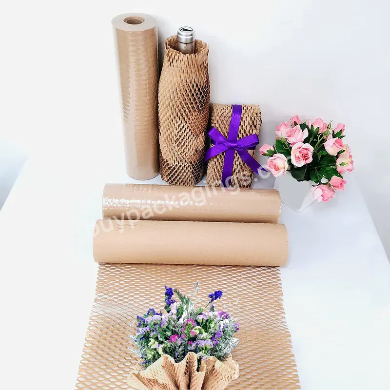 Recyclable Eco-friendly Shockproof Wrapping Paper Biodegradable Packaging Cushion Roll Honeycomb Paper