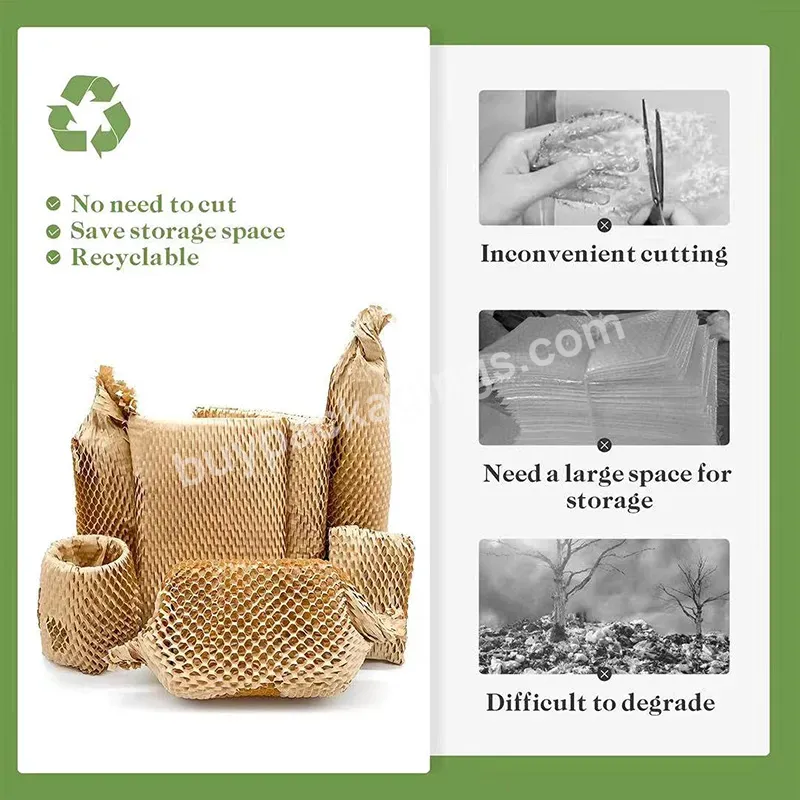 Recyclable Eco-friendly Shockproof Wrapping Paper Biodegradable Packaging Cushion Roll Honeycomb Paper