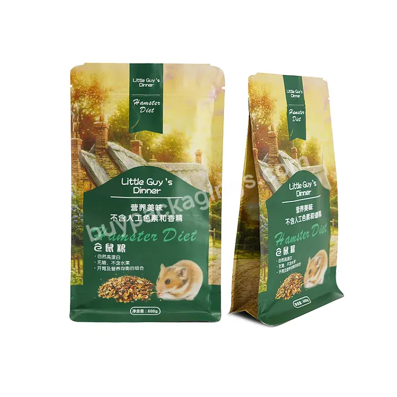 Recyclable Flat Bottom Custom Printed Stand Up Zip Lock Tear Seal Eco Animal Pouch Packaging Pet Food Bags