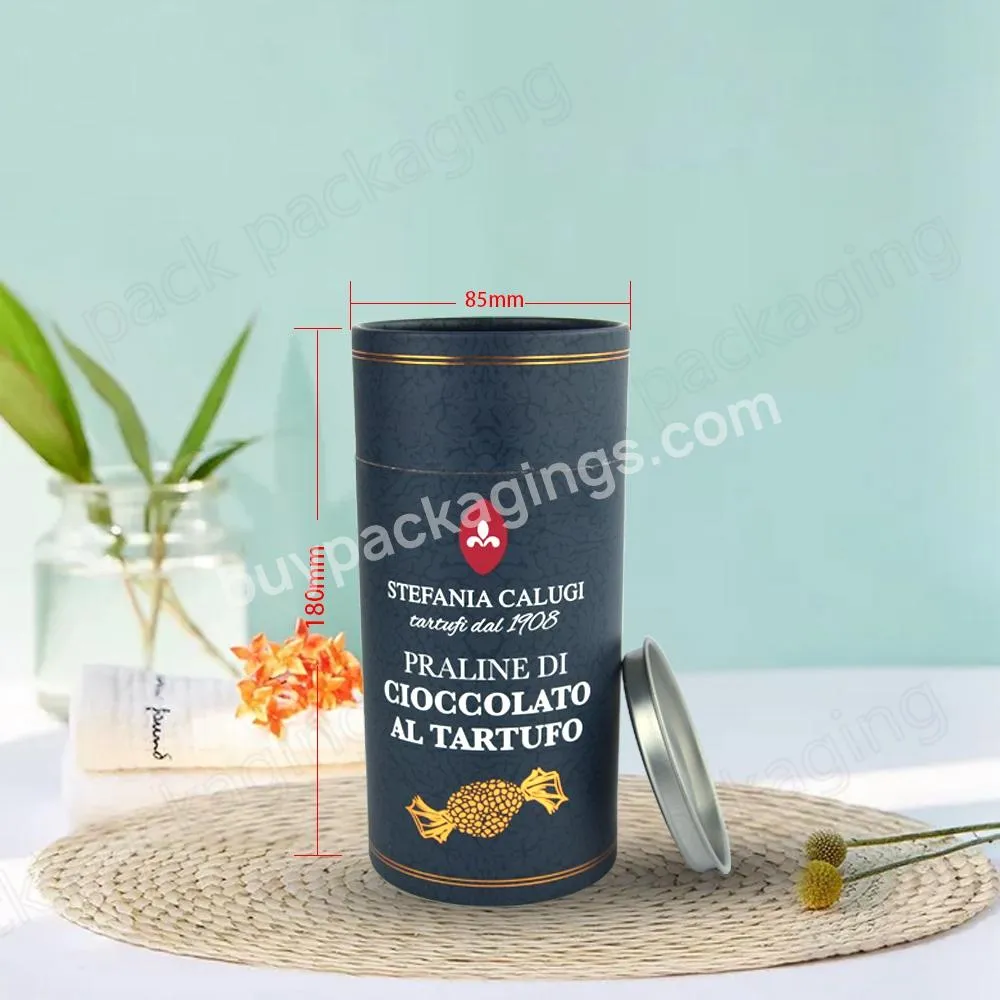 Recyclable Flavor Tea Cardboard Round Container Food Grade Tea Leaves Paper Tube For Tea & Coffee Sets