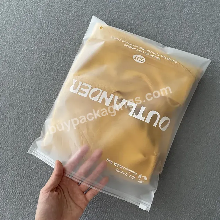 Recyclable Frosted Custom Plastic Zipper Bag Tshirts Packaging Bags With Logo Printed