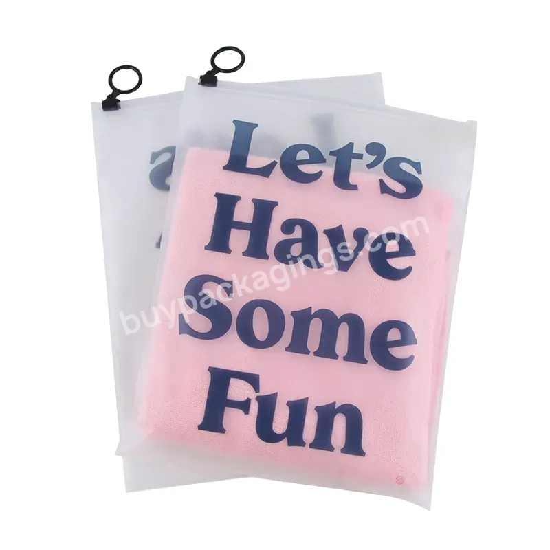 Recyclable Packaging Poly Eco-friendly Customize Logo Cpe Eva Frosted Zip Lock Bags For Women Dress Scarf Clothing Package