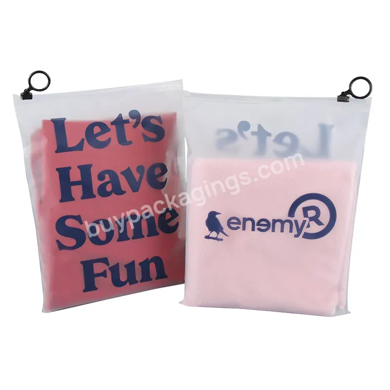Recyclable Packaging Poly Eco-friendly Customize Logo Cpe Eva Frosted Zip Lock Bags For Women Dress Scarf Clothing Package
