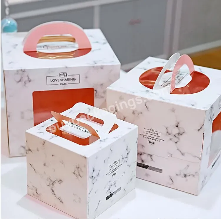 Recyclable Paper Material Cake Box Paper Cake Box With Window